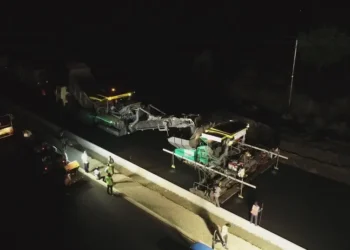 Continuous Laying of Bituminous Concrete on NH-53